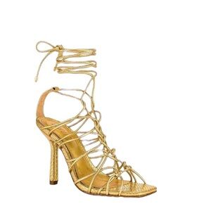 Schutz Heyde Heel in Ouro Gold Lace-Up heels size 6